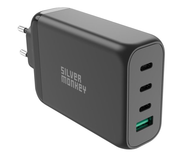 Silver Monkey OUTLET - Ładowarka sieciowa GaN 130W USB-C PD + USB 3.0 QC B - 1535316 - zdjęcie 2
